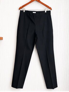 J. Jill Chino Pants 14 Black Precision Stretch Cotton Side-Zip Slim Leg